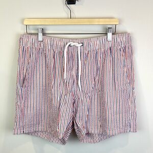 JCrew seersucker Striped Swim Shorts size L